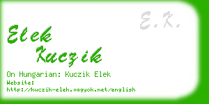 elek kuczik business card